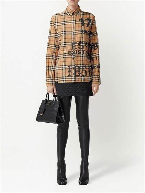 burberry vintage check shirt dress|Burberry button up shirt.